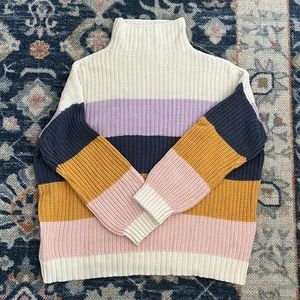 American Eagle mock neck striped sweater